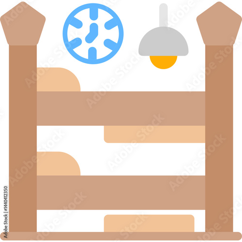 University Dormitory Flat Icon