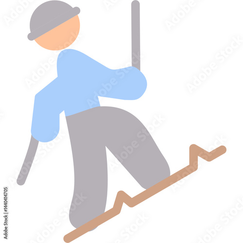 Rock Climbing Flat Icon