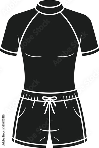 Summer Swimsuit and Shorts Silhouette Vector – Beachwear Fashion Illustration
