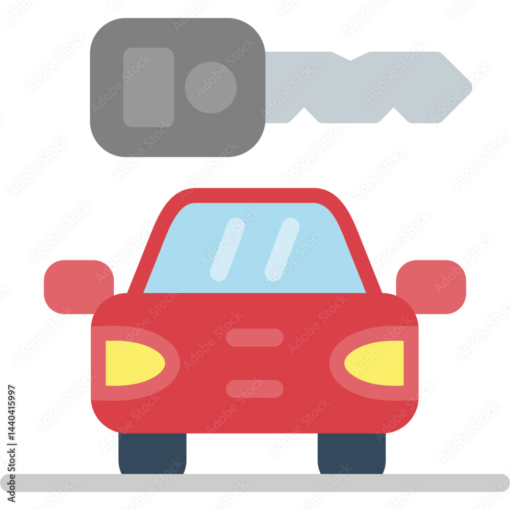 Obraz premium Car Rental Flat Icon