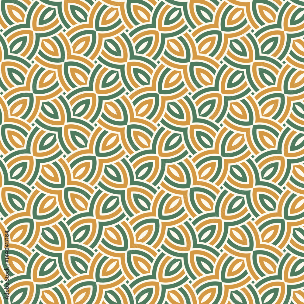 Interlocking Geometric Leaf Pattern in Earth Tones Interlocking Geometric Leaf Pattern in Earth Tones