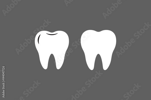 vector tooth icon Dental Silhouette Set.