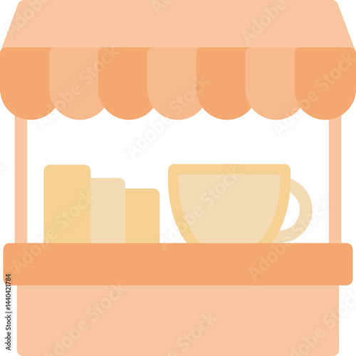Coffee Shop Counter Flat Icon