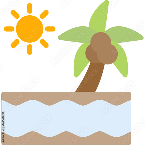 Tropical Lagoon Flat Icon