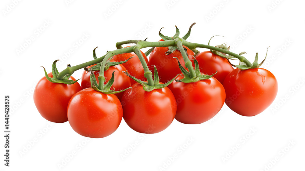 Red Cherry Tomatoes on Vine, Transparent BG Red Cherry Tomatoes on Vine, Transparent BG