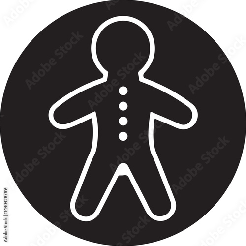 Minimalist gingerbread man icon