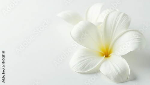Close-up of pristine white flower petals against pure white backdrop, flower, simple, backdrop