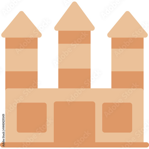 Ancient Fortress Flat Icon