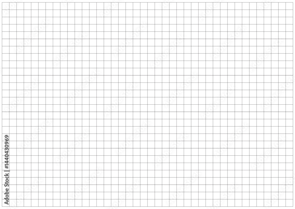 Pattern texture for bullet journal. Checkered wide printable sheet. Squared black minimal grid graph paper template for notebooks. Education simple backdrop. Mathematics pattern background.