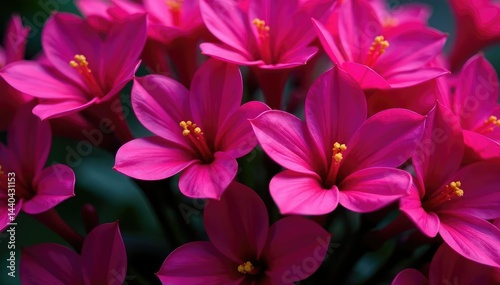 Bold fuchsia blooms, densely packed, rich texture, design, floral, magenta
