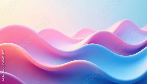 Abstract wavy lines, flowing design in calming pastel shades, surface, ocean