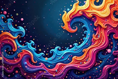 Abstract swirls of color mimicking ethnic designs , textile, fabric, colorful