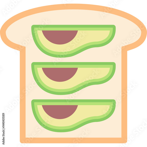 Avocado Toast Flat Icon