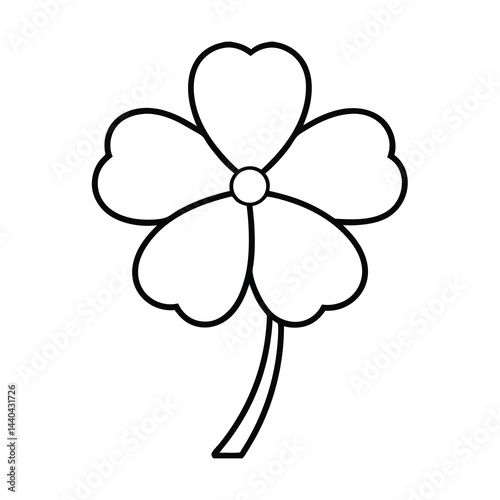 Wallpaper Mural Simple Line Drawing Four Leaf Clover Torontodigital.ca