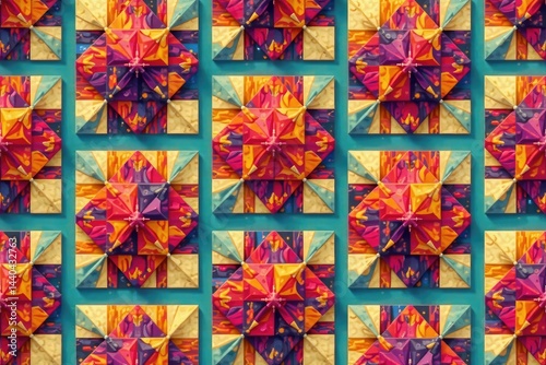 Abstract geometric shapes form a stylish repeating interior design pattern , architecture, apartment