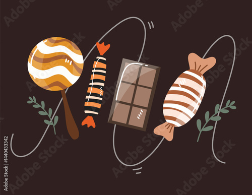 Sweet candy vector design bundle full of colorful treats and playful shapes