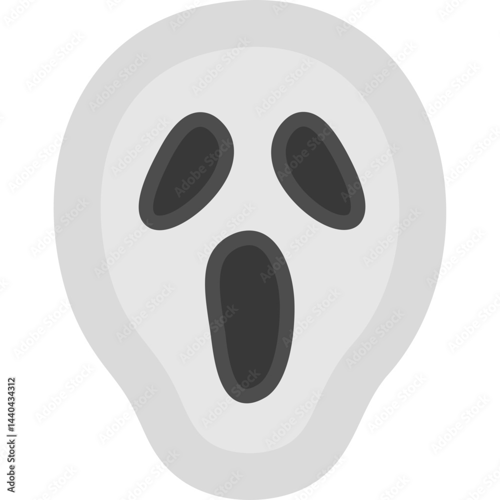 Ghostly Face Flat Icon Ghostly Face Flat Icon