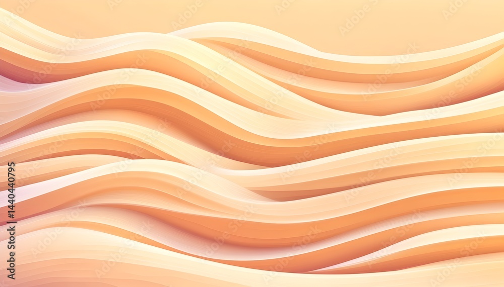 Abstract image of flowing, undulating, pastel peach-colored lines creating a wave-like pattern Abstract image of flowing, undulating, pastel peach-colored lines creating a wave-like pattern