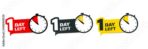 1 day left – sticker, label, badge – vector illustration