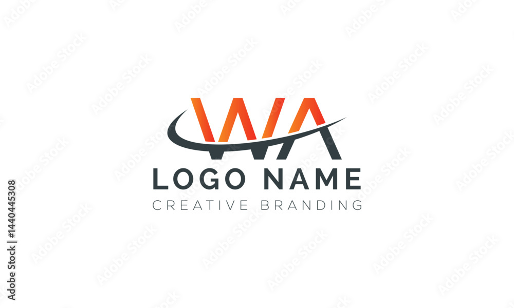 Minimalist WA Logo for Branding and Identity. Minimalist WA Logo for Branding and Identity.