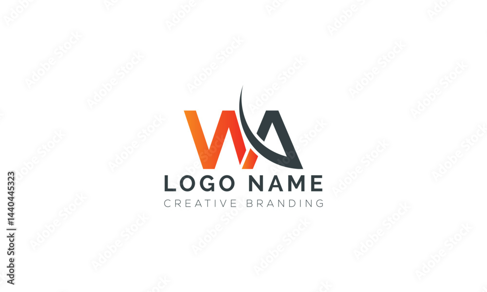 Minimalist WA Logo for Branding and Identity. Minimalist WA Logo for Branding and Identity.