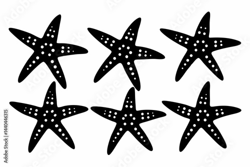 starfish silhouette set,sea fish silhouette bundle