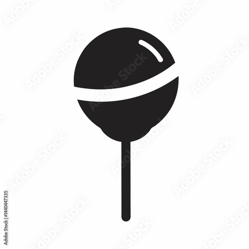  lolipop black silhouette icon on white background
