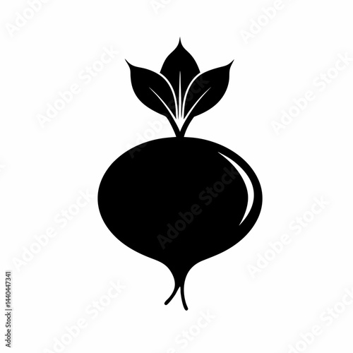  turnip black silhouette icon on white background
