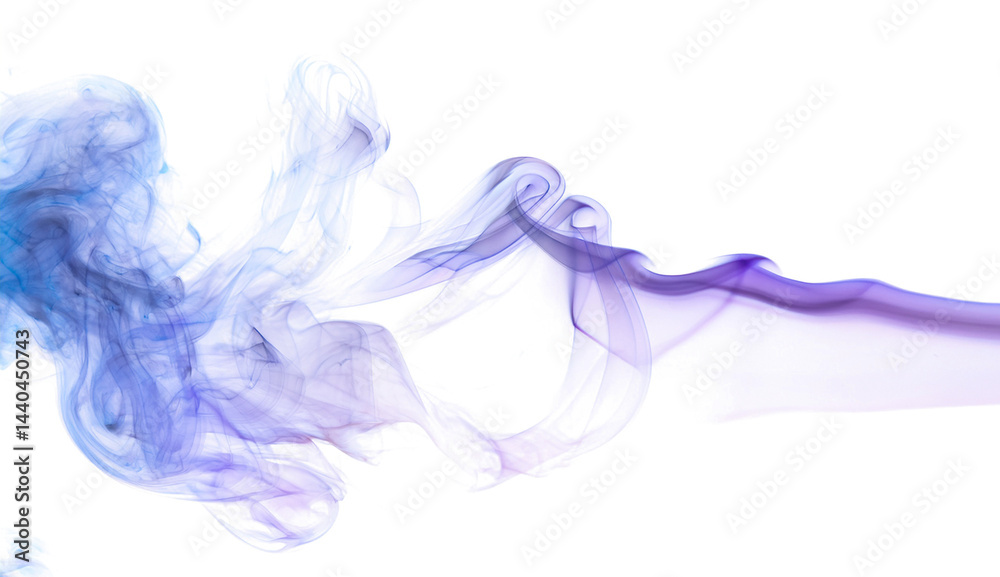 Fototapeta premium Blue smoke on white Background