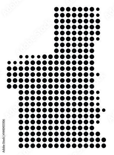 Symbol Map Of the County Petroleum (Montana, US) showing the County with a few black dots