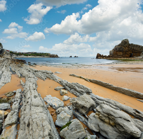 Portio Beach coastline landscape.