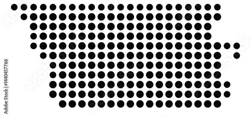 Symbol Map Of the County Douglas (Nebraska, US) showing the County with a few black dots