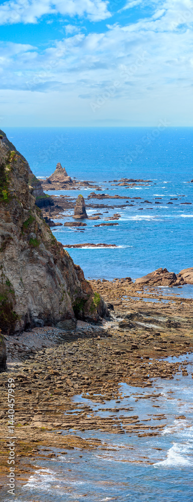 Summer Atlantic ocean, Asturias, Spain.