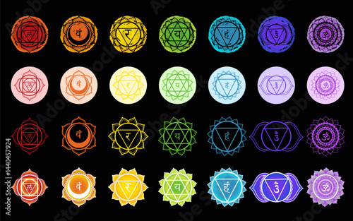Artistic Chakra Symbol Collection incl 4 Variants