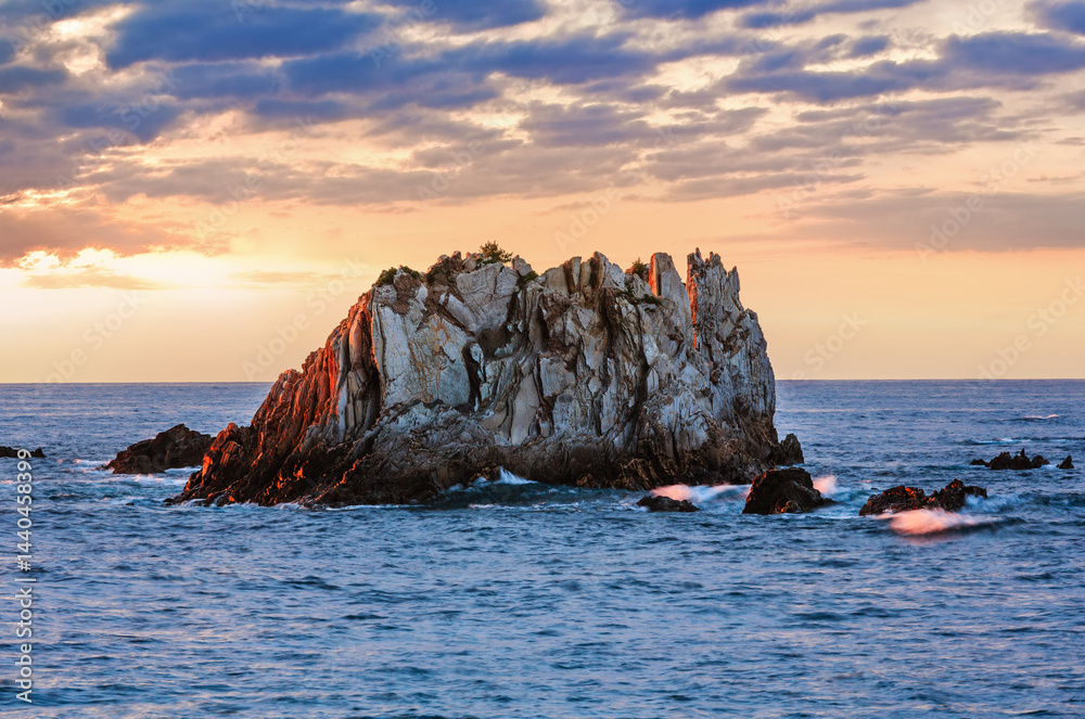 Gueirua beach at evening. Asturias, Spain.