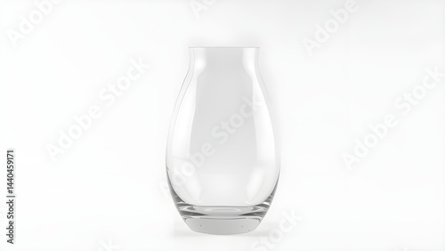 Transparent Glass Vase on White