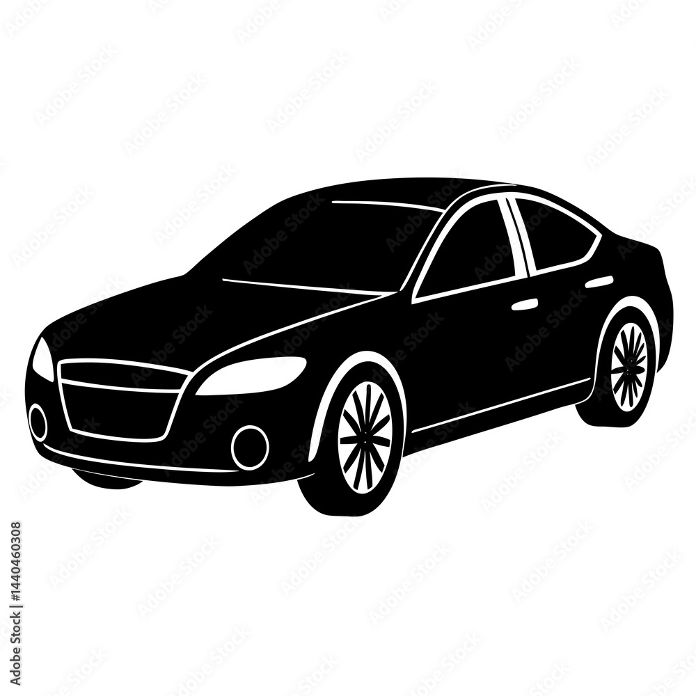 Fototapeta premium sports car Silhouette Vector on white background
