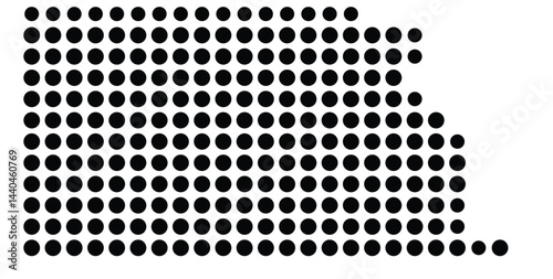 Symbol Map Of the County Richardson (Nebraska, US) showing the County with a few black dots