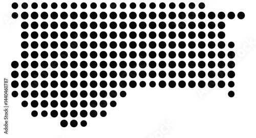 Symbol Map Of the County Sarpy (Nebraska, US) showing the County with a few black dots