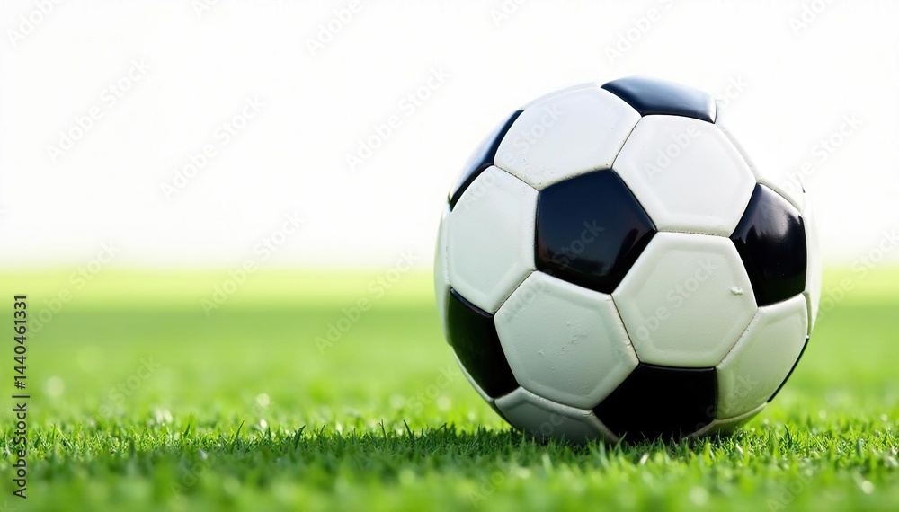 Fototapeta premium Brand new football against pure white backdrop , background, isolated, athletic