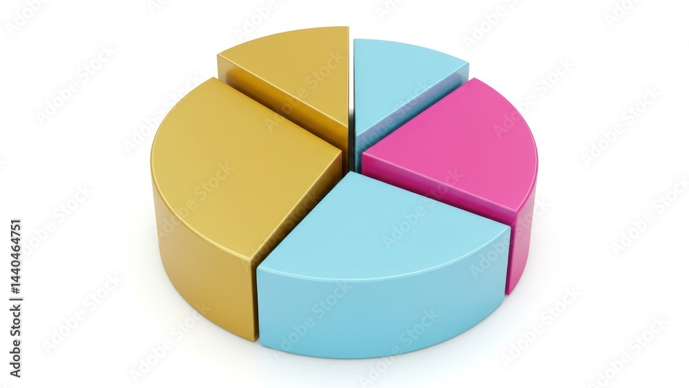 Obraz premium Pie chart colorful for data visualization, business
