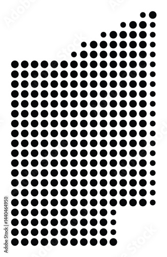 Symbol Map Of the County Dona Ana (New Mexico, US) showing the County with a few black dots photo