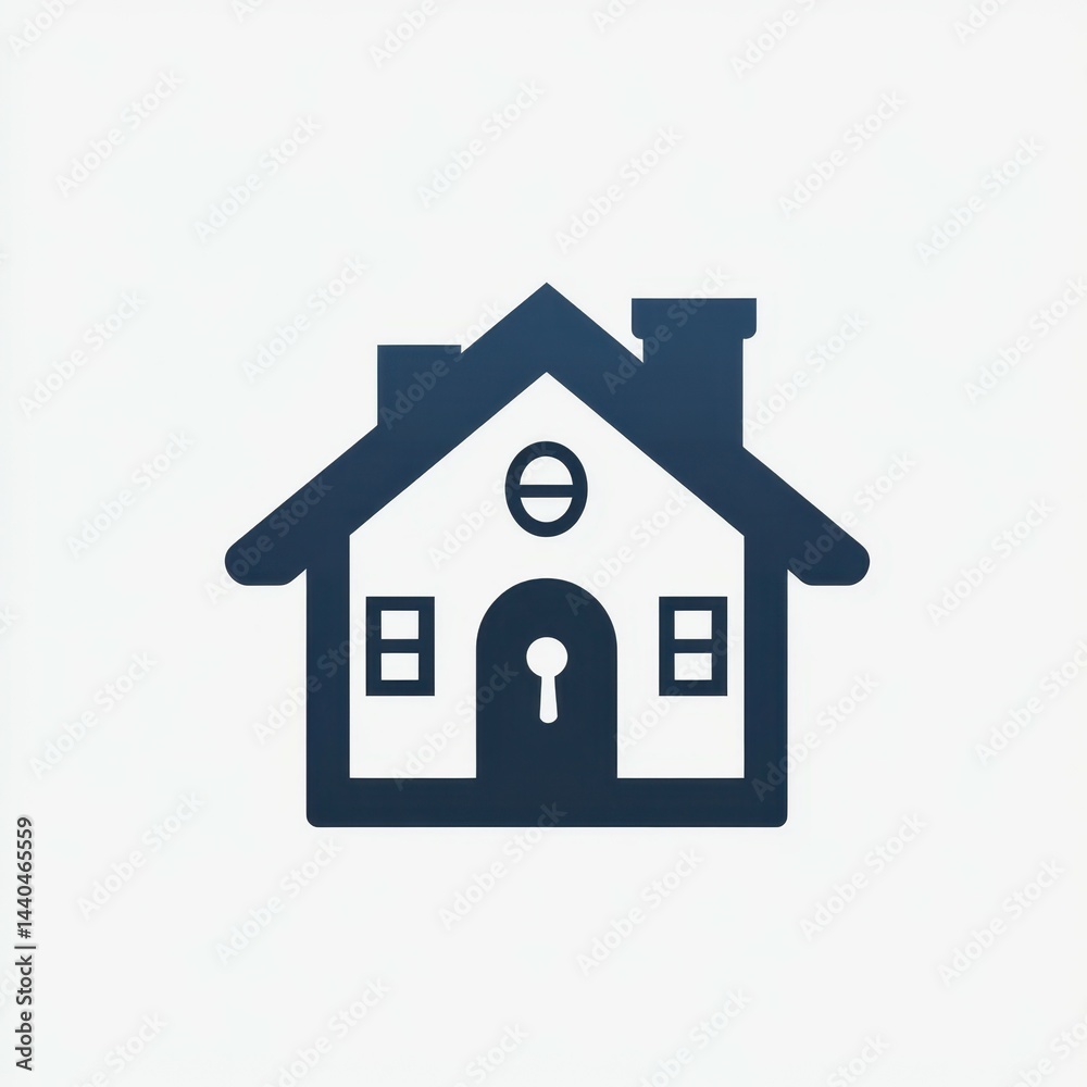 House icon representing home and security in a simple and modern design House icon representing home and security in a simple and modern design