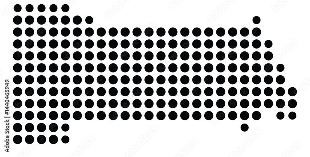 Obraz premium Symbol Map Of the County San Miguel (New Mexico, US) showing the County with a few black dots
