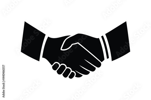Handshake between two people vector on white background