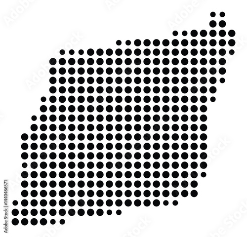 Symbol Map Of the County Albany (New York, US) showing the County with a few black dots