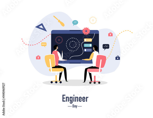 engineer day illustration vector design for day of engineer event vector