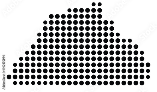 Symbol Map Of the County Catawba (North Carolina, US) showing the County with a few black dots