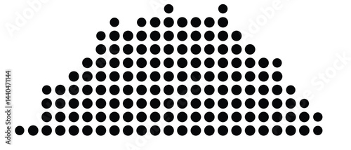 Symbol Map Of the County Clay (North Carolina, US) showing the County with a few black dots