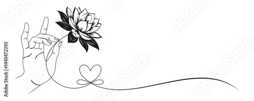 lotus flower vector illustration with hand drawn for vesak day background 3